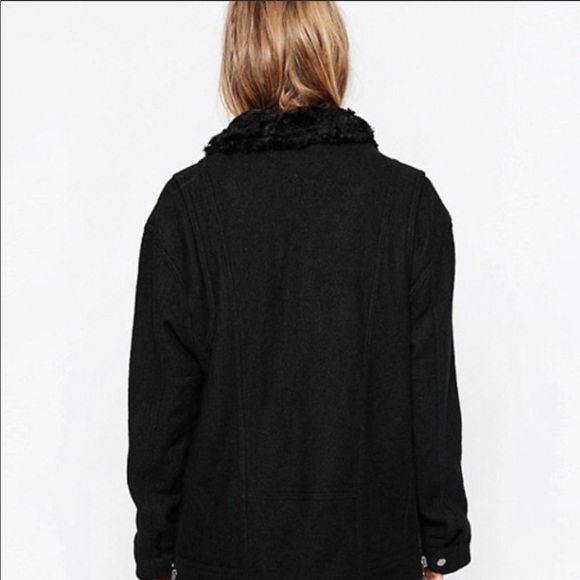 FREE PEOPLE Slouchy Wool Moto Jacket Black SALE - Picture 3 of 7